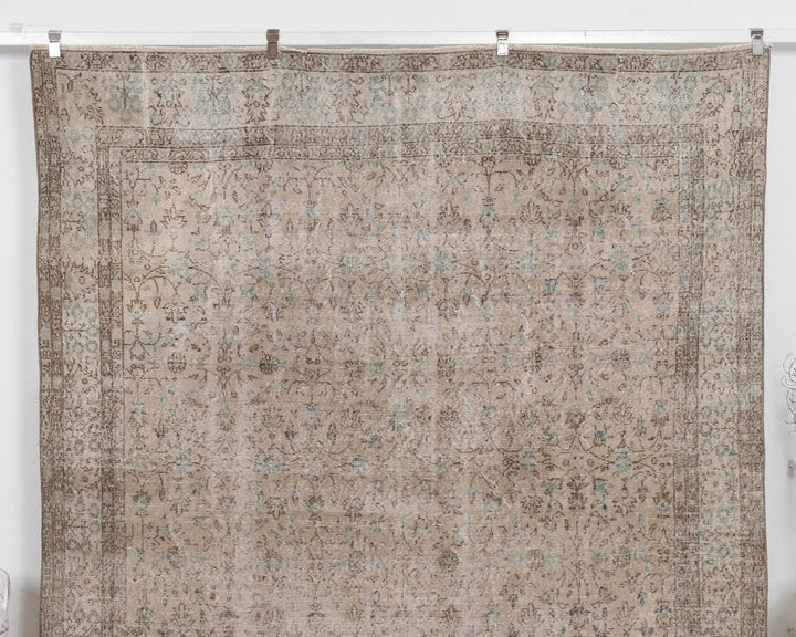Beige Turkish Oushak Rug 7' 9" x 10' 6" Hand-Knotted | No. VR77938