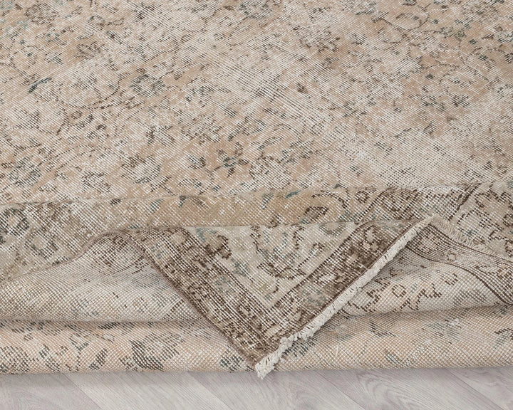 Beige Turkish Oushak Rug 7' 9" x 10' 6" Hand-Knotted | No. VR77938