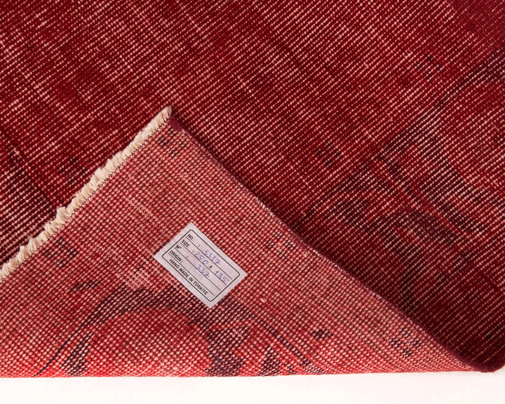 Red Turkish Overdye Rug 4'5" x 8'2" Hand-Knotted | No. VR78043