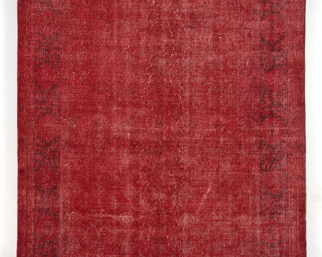 Red Turkish Overdye Rug 4'5" x 8'2" Hand-Knotted | No. VR78043