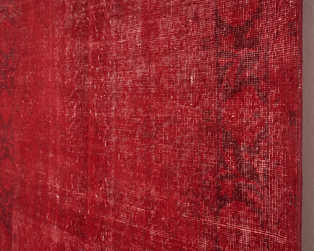 Red Turkish Overdye Rug 4'5" x 8'2" Hand-Knotted | No. VR78043