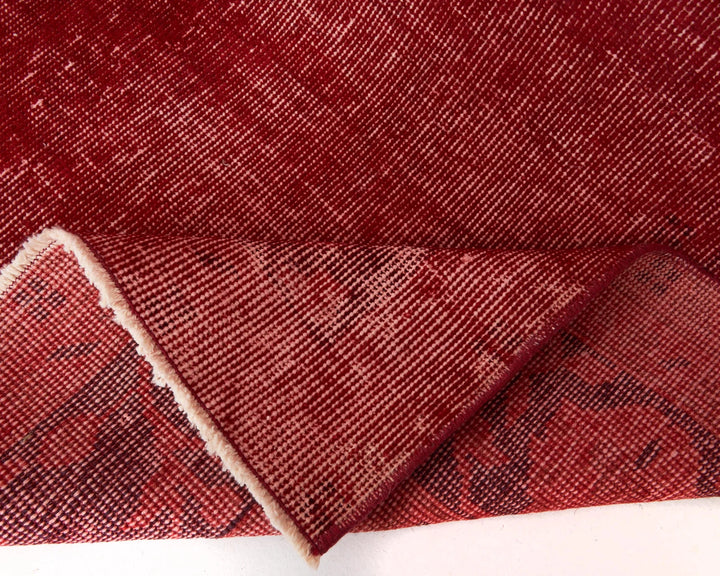 Red Turkish Overdye Rug 4'5" x 8'2" Hand-Knotted | No. VR78043