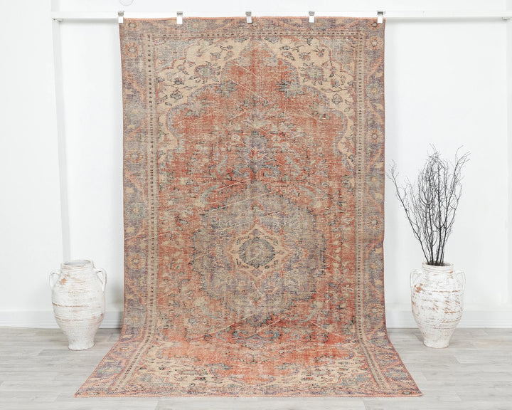 Multicolor Turkish Oushak Rug 5'8" x 9'8" Hand-Knotted | No. VR78054