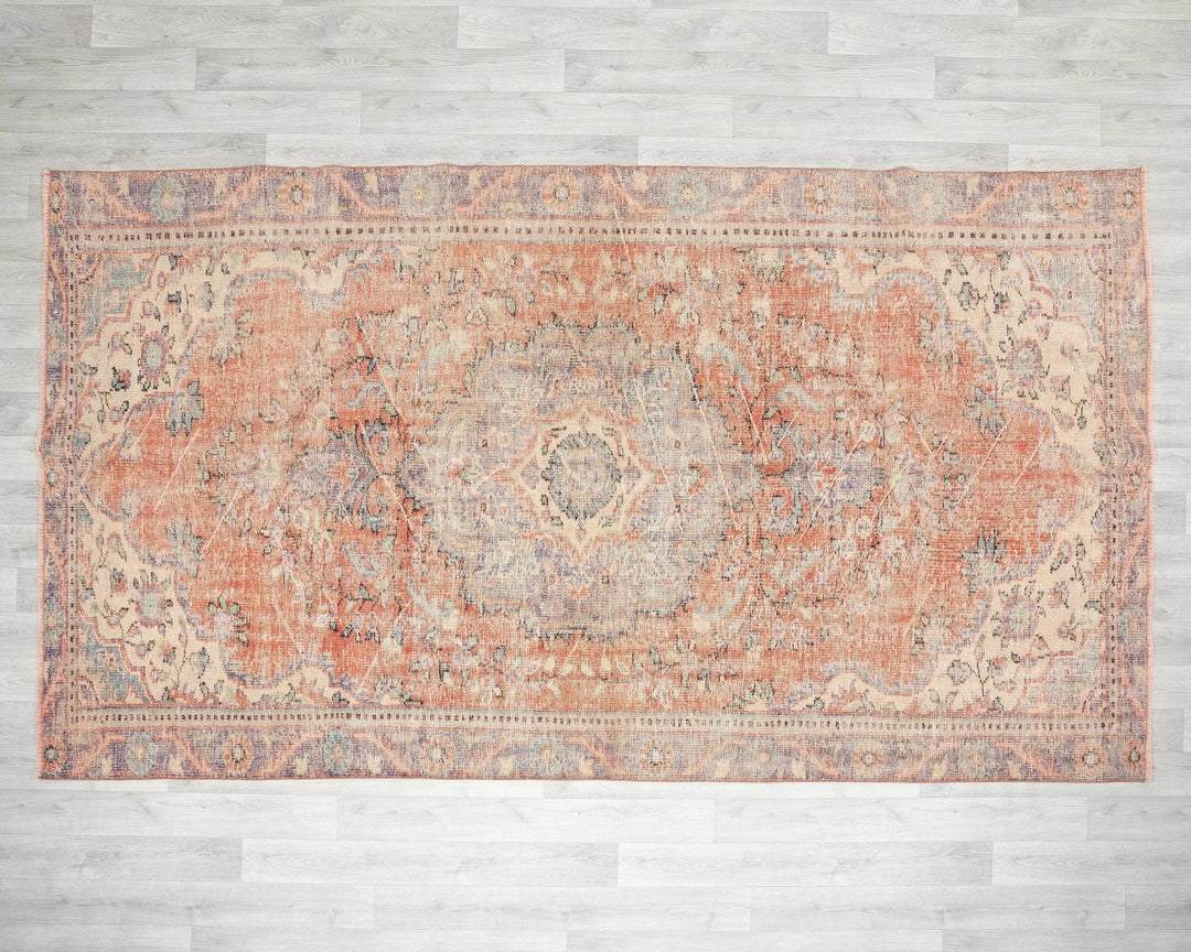 Multicolor Turkish Oushak Rug 5'8" x 9'8" Hand-Knotted | No. VR78054