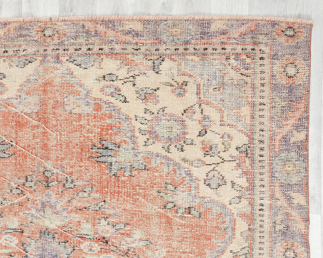 Multicolor Turkish Oushak Rug 5'8" x 9'8" Hand-Knotted | No. VR78054