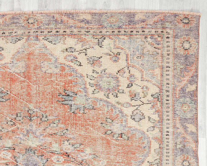 Multicolor Turkish Oushak Rug 5'8" x 9'8" Hand-Knotted | No. VR78054