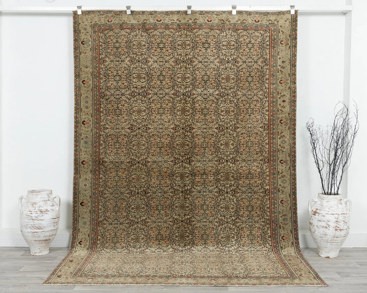 Multicolor Turkish Oushak Rug 6' 4" x 9' 3" Hand-Knotted | No. VR78386