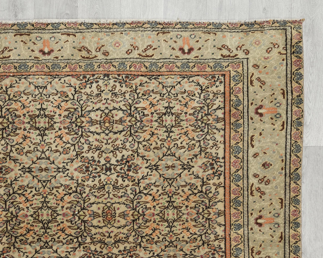 Multicolor Turkish Oushak Rug 6' 4" x 9' 3" Hand-Knotted | No. VR78386