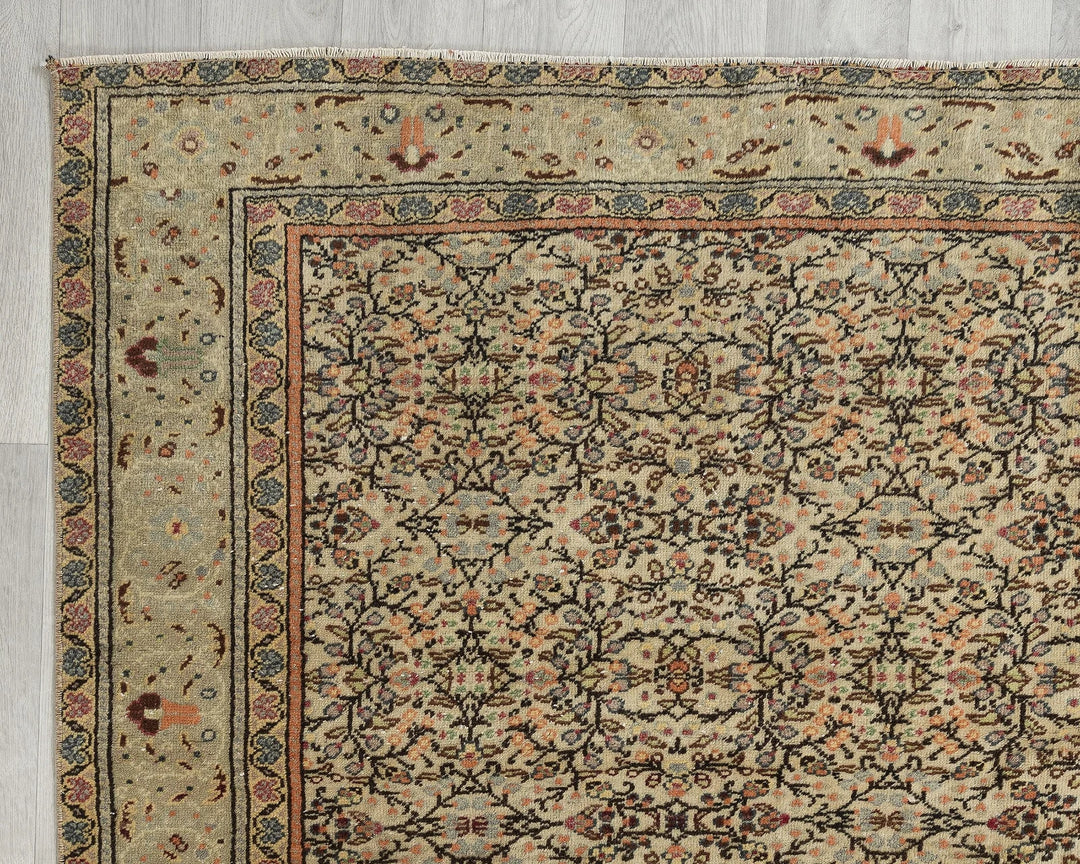 Multicolor Turkish Oushak Rug 6' 4" x 9' 3" Hand-Knotted | No. VR78386