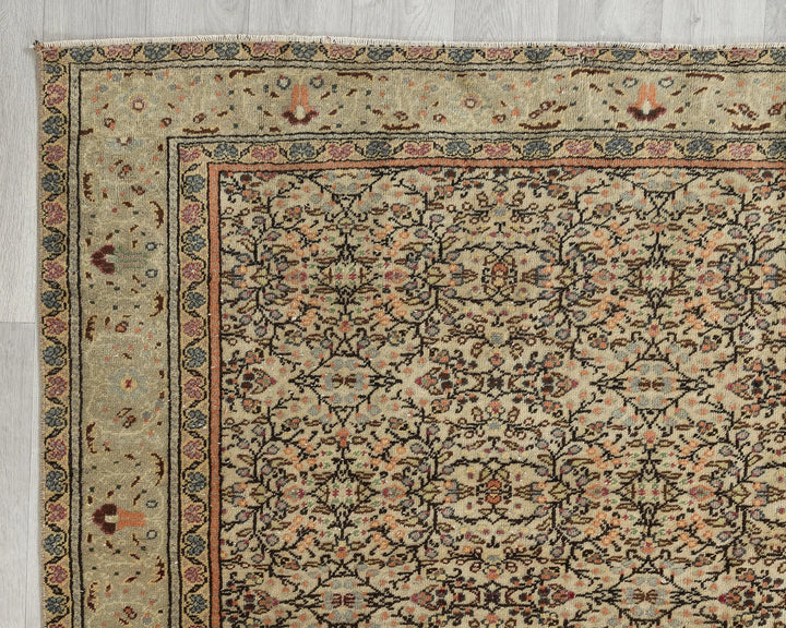 Multicolor Turkish Oushak Rug 6' 4" x 9' 3" Hand-Knotted | No. VR78386