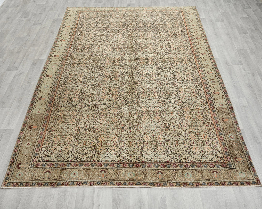Multicolor Turkish Oushak Rug 6' 4" x 9' 3" Hand-Knotted | No. VR78386