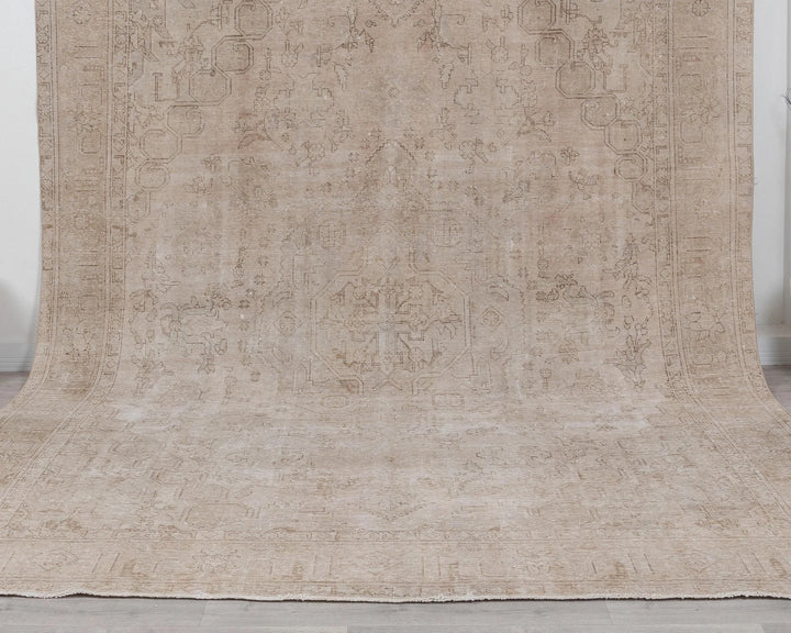 Beige Turkish Oushak Rug 9'6" x 12' Hand-Knotted | No. VR78449
