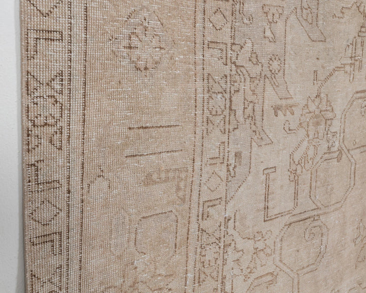 Beige Turkish Oushak Rug 9'6" x 12' Hand-Knotted | No. VR78449