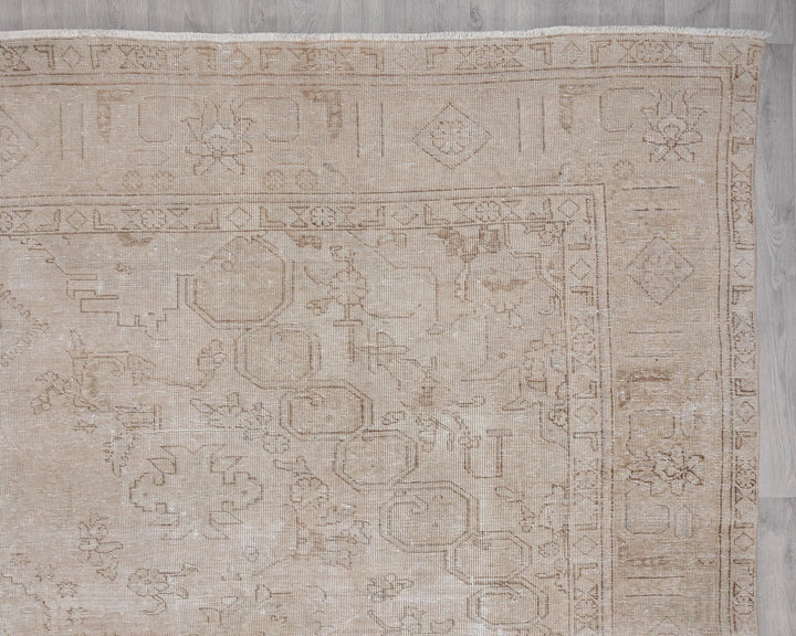 Beige Turkish Oushak Rug 9'6" x 12' Hand-Knotted | No. VR78449