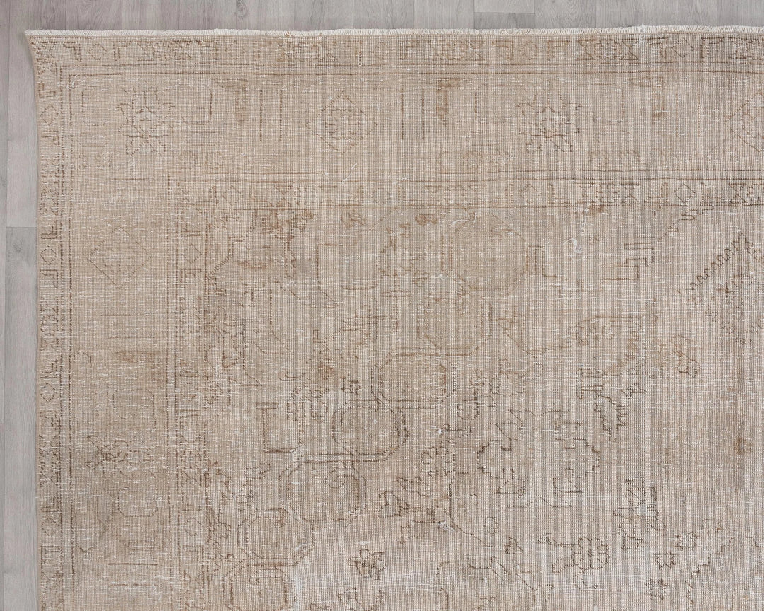 Beige Turkish Oushak Rug 9'6" x 12' Hand-Knotted | No. VR78449