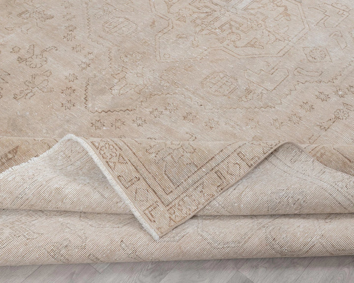 Beige Turkish Oushak Rug 9'6" x 12' Hand-Knotted | No. VR78449