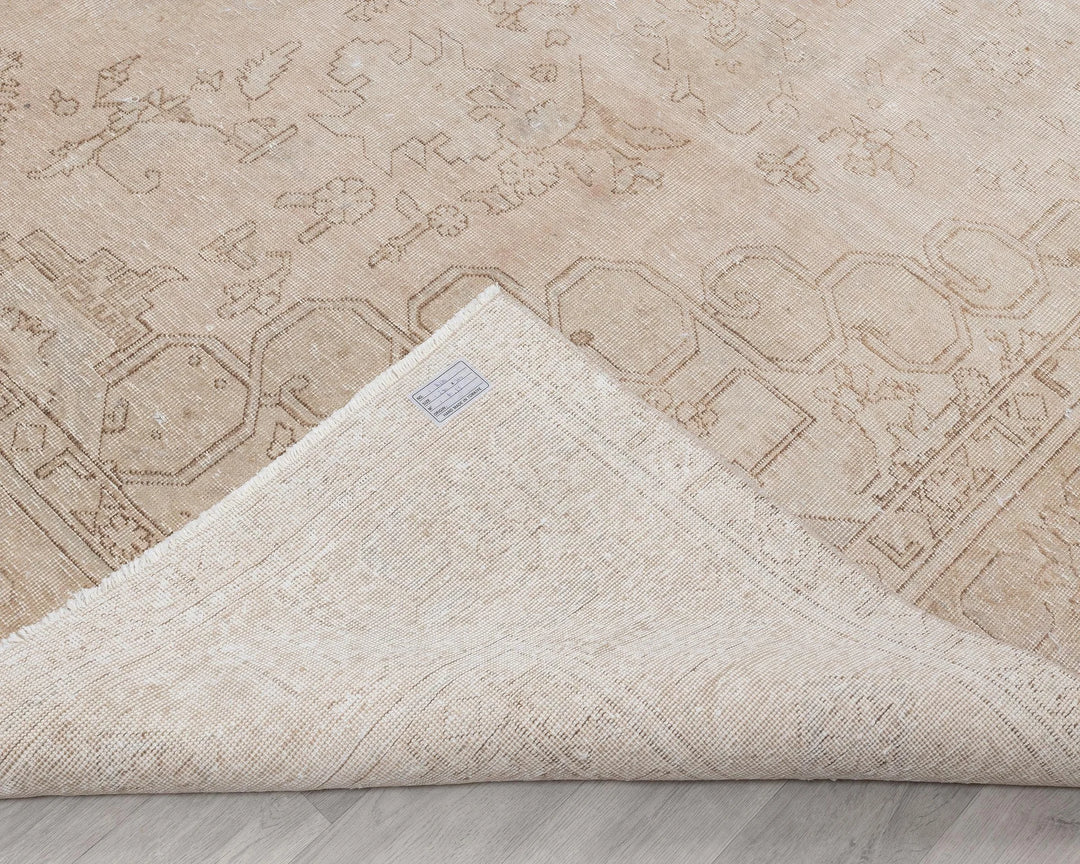 Beige Turkish Oushak Rug 9'6" x 12' Hand-Knotted | No. VR78449