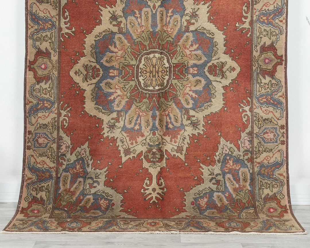 Multicolor Turkish Oushak Rug 7' 10" x 5' Hand-Knotted | No. VR78651