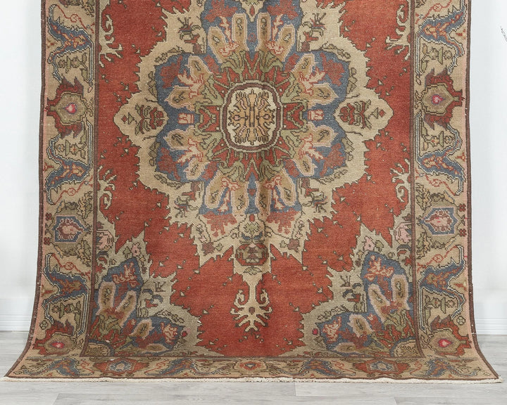 Multicolor Turkish Oushak Rug 7' 10" x 5' Hand-Knotted | No. VR78651