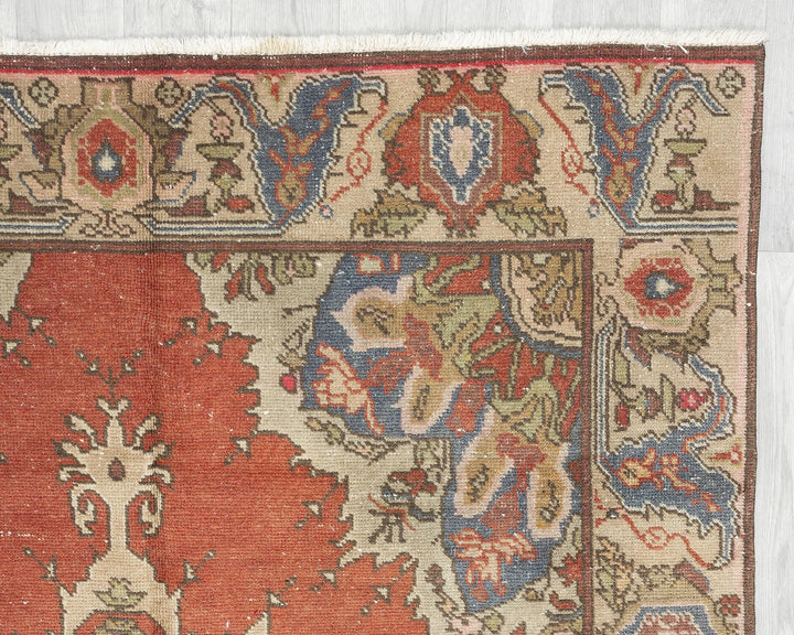 Multicolor Turkish Oushak Rug 7' 10" x 5' Hand-Knotted | No. VR78651