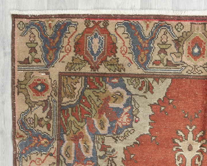 Multicolor Turkish Oushak Rug 7' 10" x 5' Hand-Knotted | No. VR78651