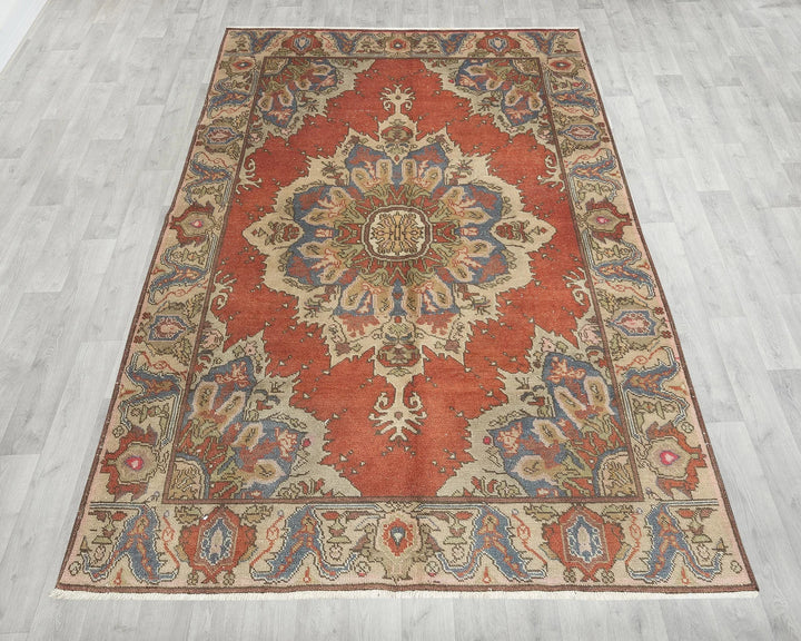 Multicolor Turkish Oushak Rug 7' 10" x 5' Hand-Knotted | No. VR78651