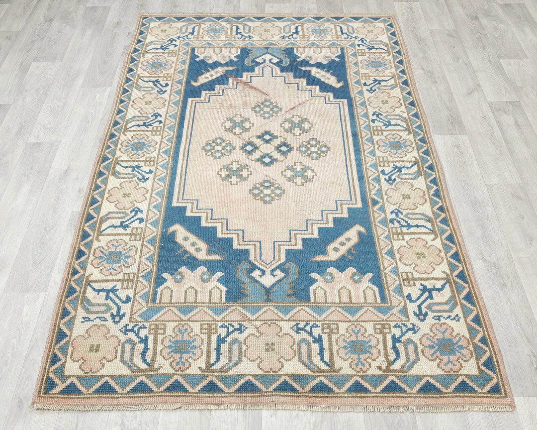 Blue Oushak Rug 4' x 6' 4" | No. VR78771