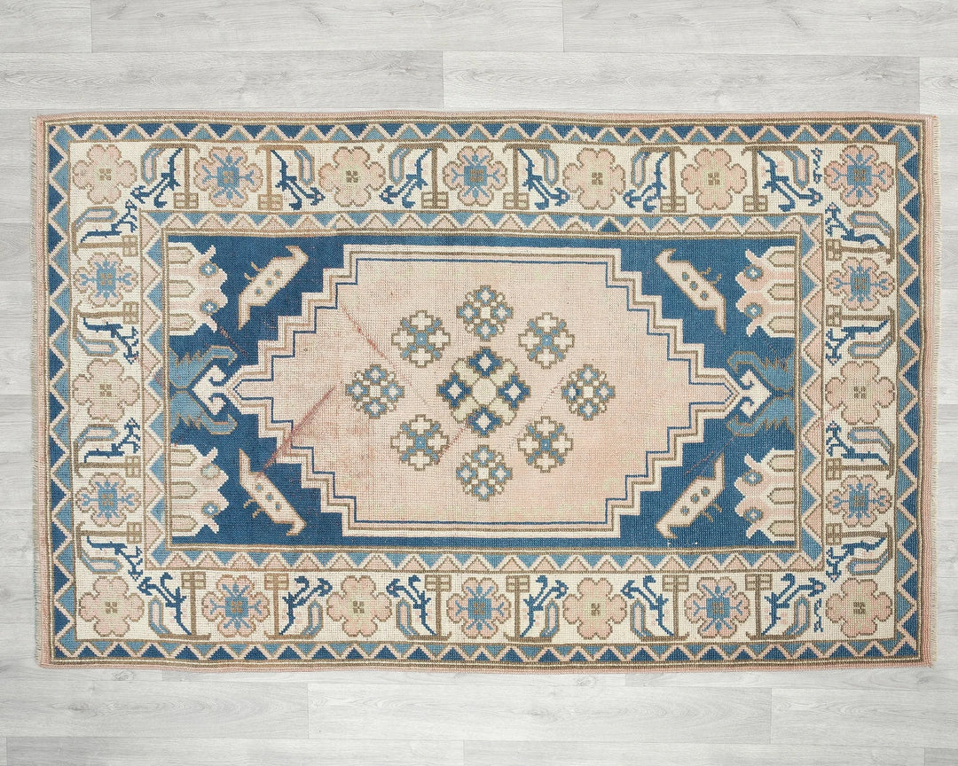 Blue Oushak Rug 4' x 6' 4" | No. VR78771