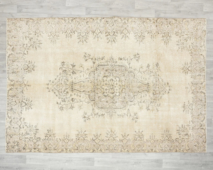 Multicolor Turkish Oushak Rug 6'7" x 9'5" Hand-Knotted | No. VR78851