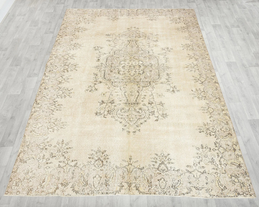 Multicolor Turkish Oushak Rug 6'7" x 9'5" Hand-Knotted | No. VR78851