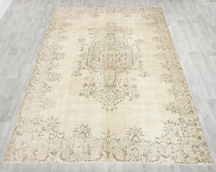 Multicolor Turkish Oushak Rug 6'7" x 9'5" Hand-Knotted | No. VR78851