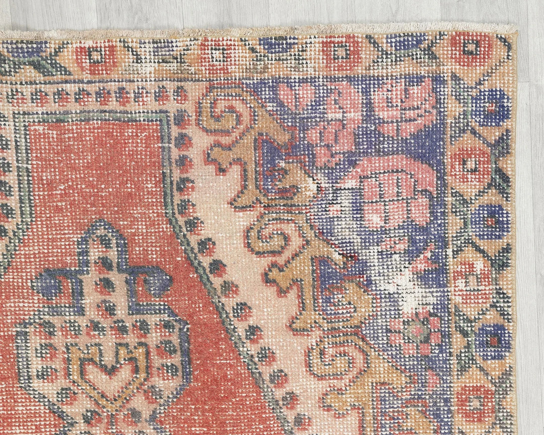 Multicolor Turkish Oushak Rug 4' 1" x 7' 1" Hand-Knotted | No. VR78879