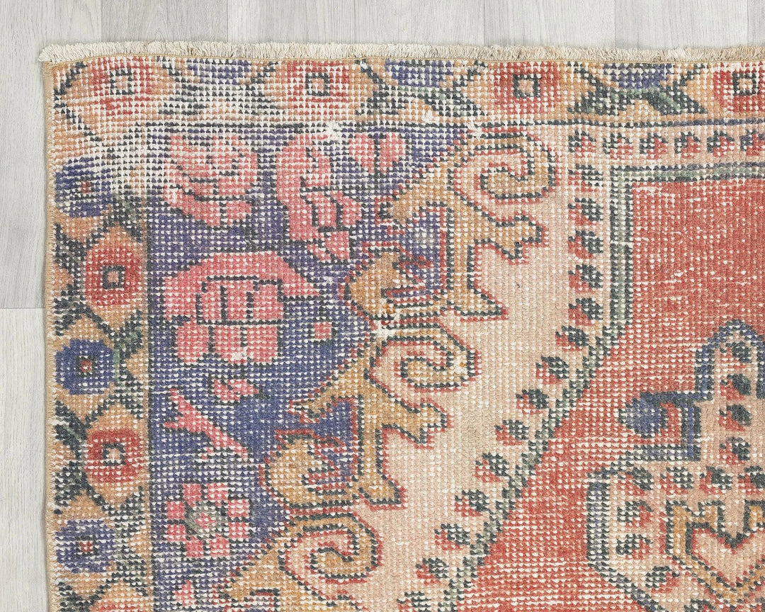 Multicolor Turkish Oushak Rug 4' 1" x 7' 1" Hand-Knotted | No. VR78879