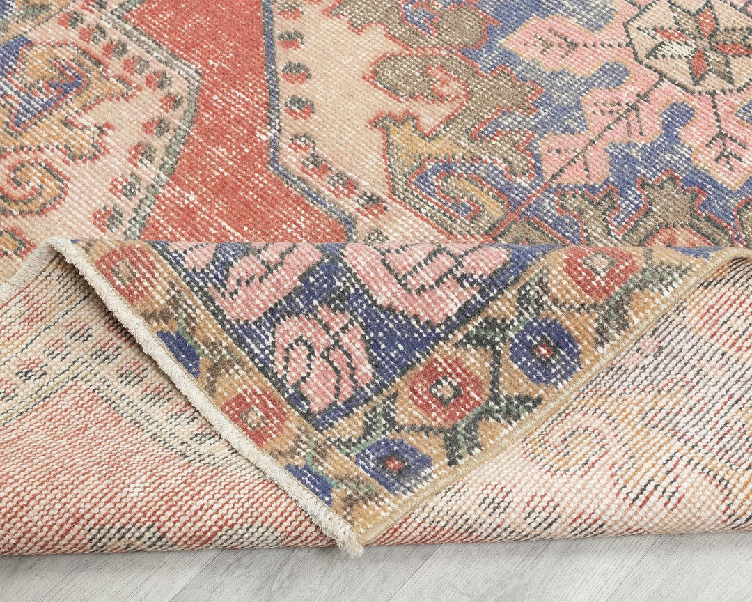 Multicolor Turkish Oushak Rug 4' 1" x 7' 1" Hand-Knotted | No. VR78879