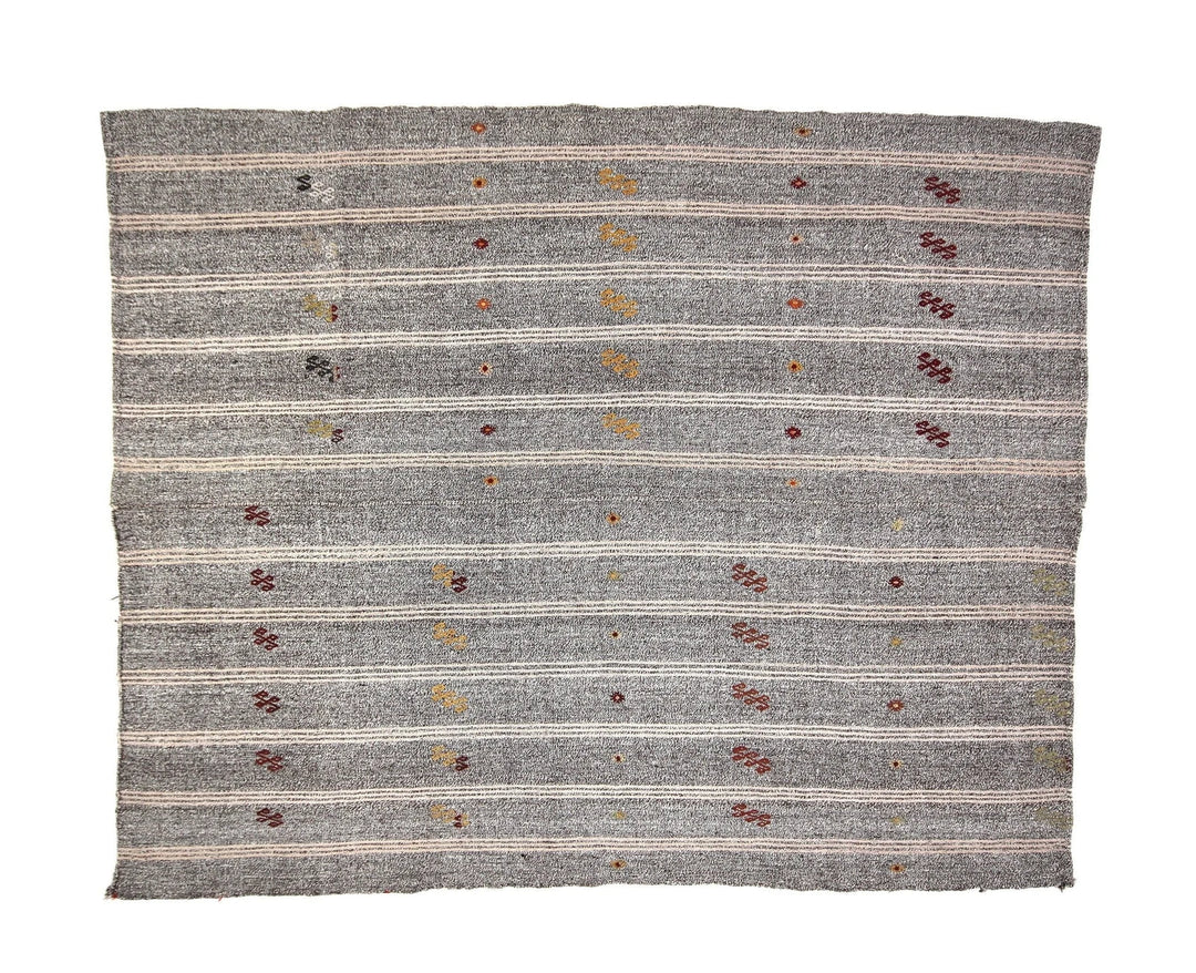 Gray Kilim Rug 6' 11" x 8' 4" | No. VR78886