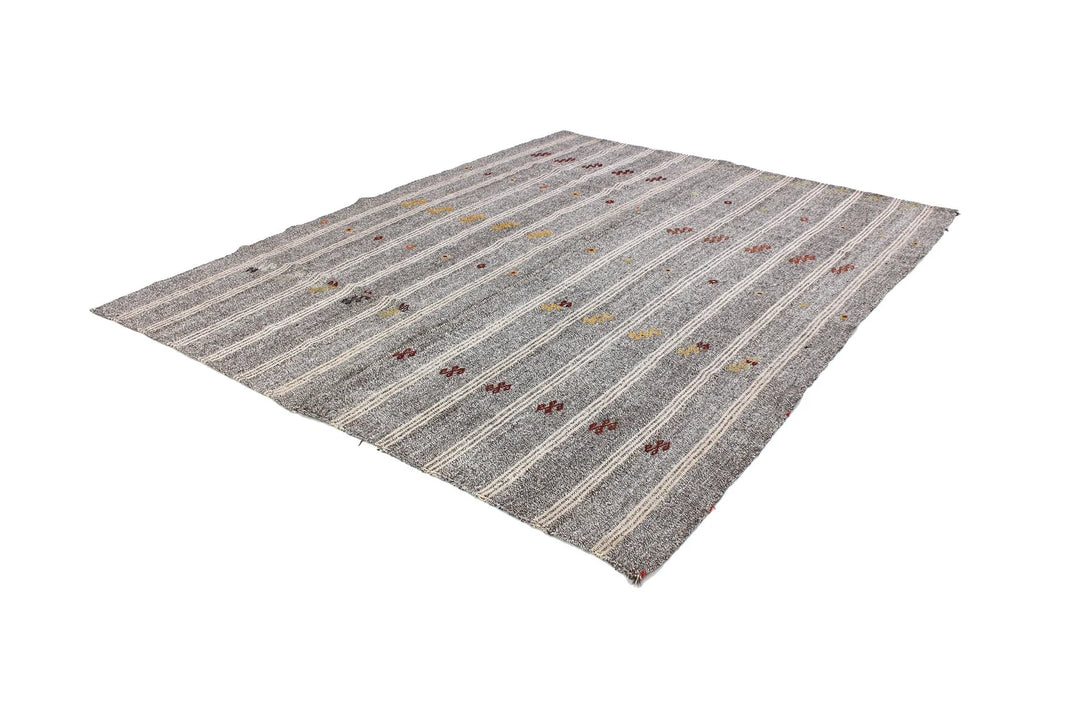 Gray Kilim Rug 6' 11" x 8' 4" | No. VR78886