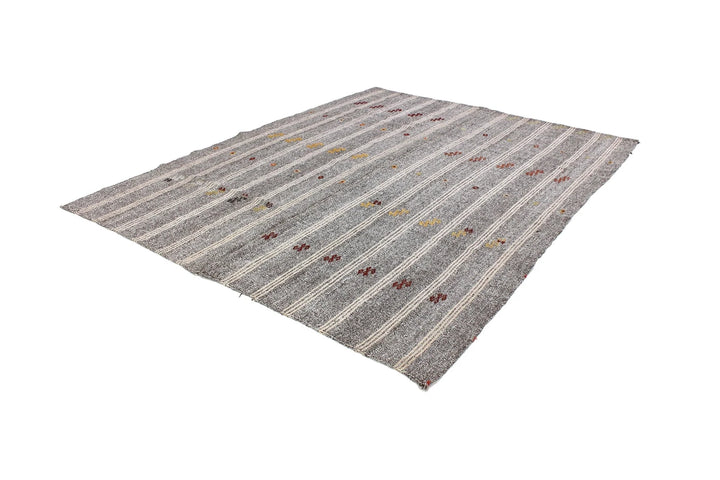 Gray Kilim Rug 6' 11" x 8' 4" | No. VR78886