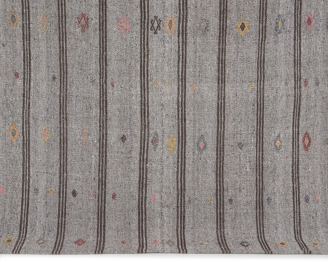 Gray Kilim Rug 6' 4" x 7' 2" | No. VR78942