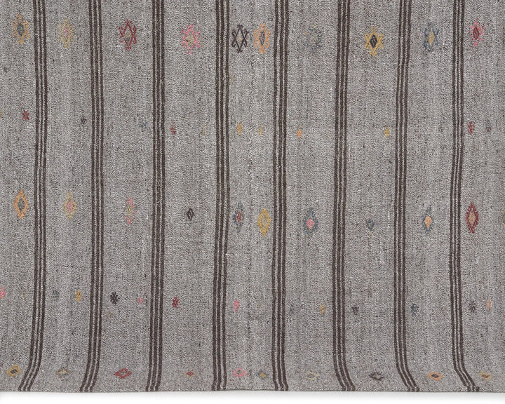 Gray Kilim Rug 6' 4" x 7' 2" | No. VR78942