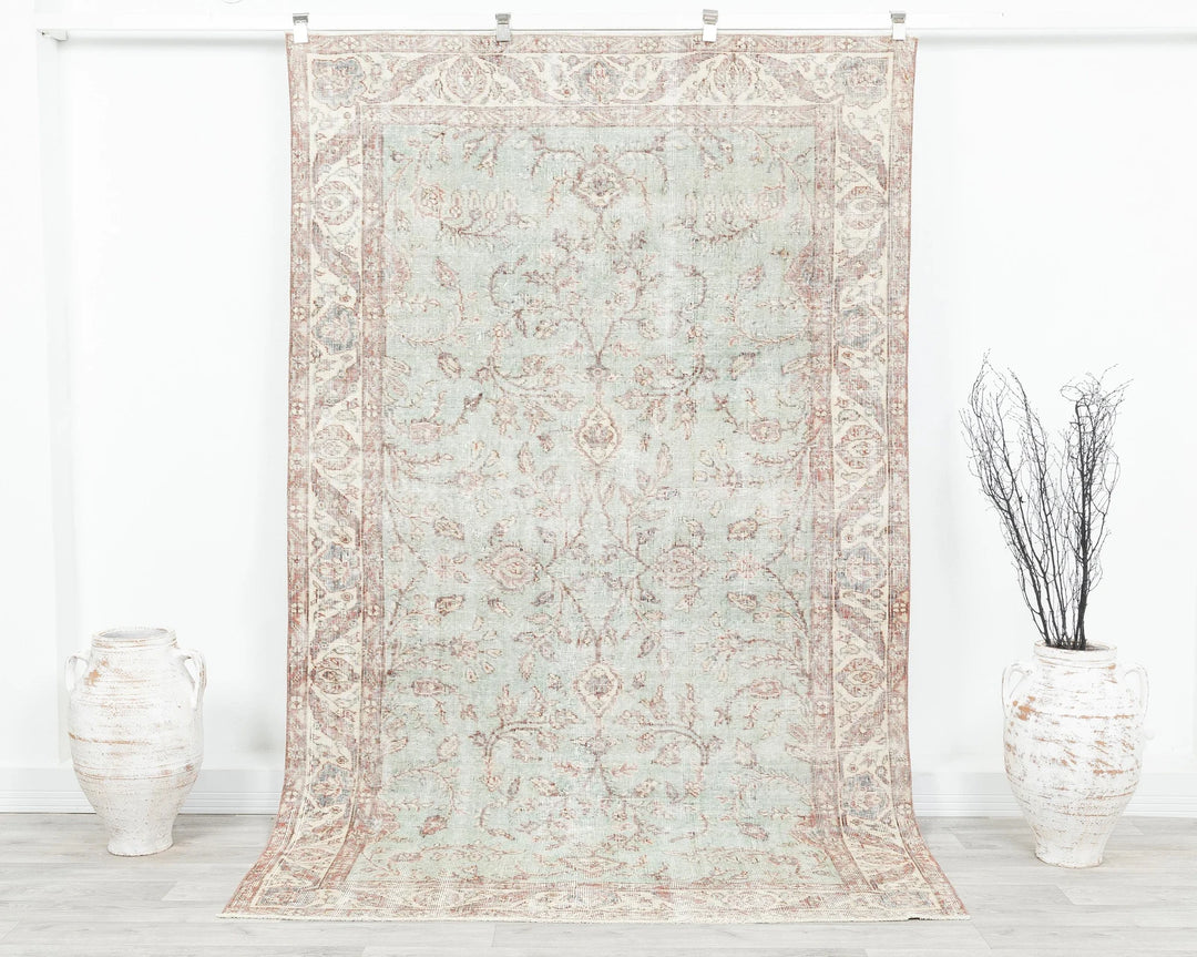Multicolor Turkish Oushak Rug 5' 2" x 8' 7" Hand-Knotted | No. VR78977