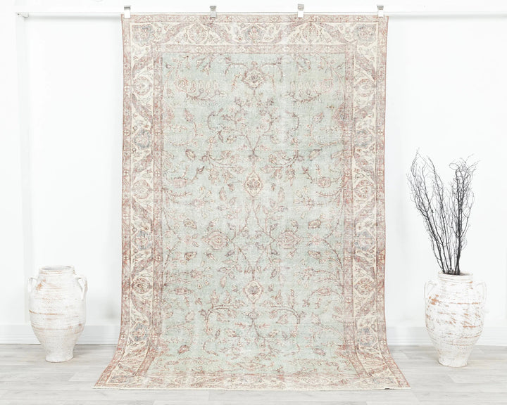 Multicolor Turkish Oushak Rug 5' 2" x 8' 7" Hand-Knotted | No. VR78977