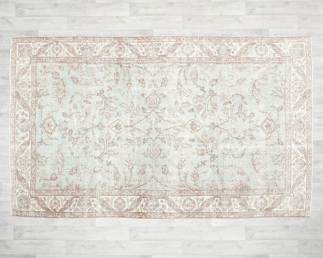 Multicolor Turkish Oushak Rug 5' 2" x 8' 7" Hand-Knotted | No. VR78977
