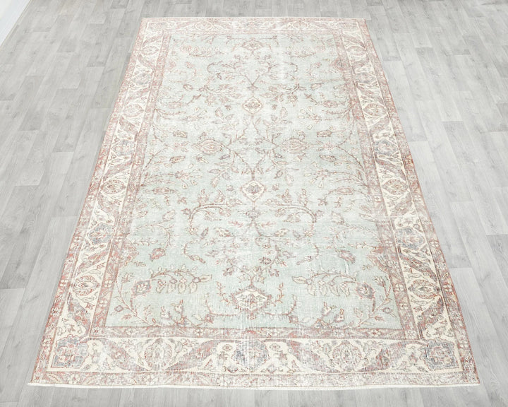 Multicolor Turkish Oushak Rug 5' 2" x 8' 7" Hand-Knotted | No. VR78977