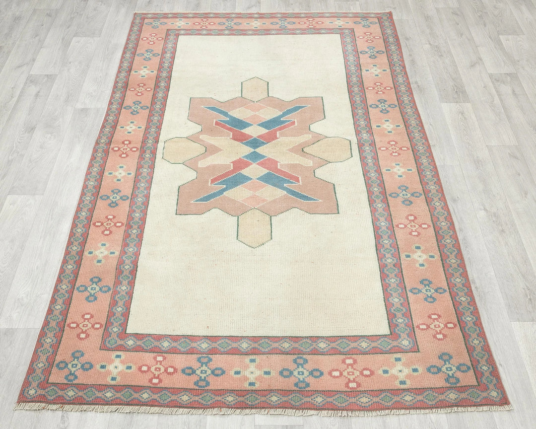 Multicolor Turkish Oushak Rug 2' x 6'5" Hand-Knotted | No. VR79094
