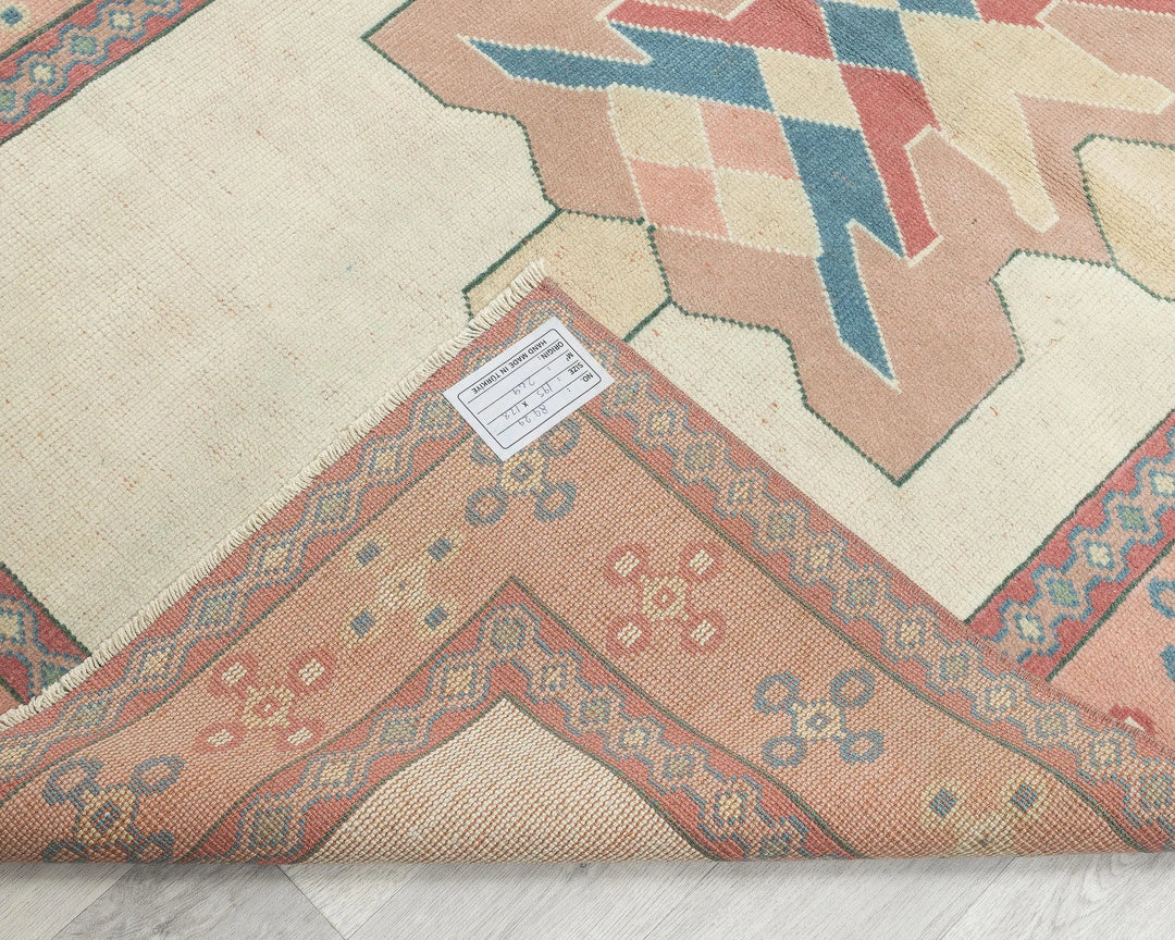 Multicolor Turkish Oushak Rug 2' x 6'5" Hand-Knotted | No. VR79094