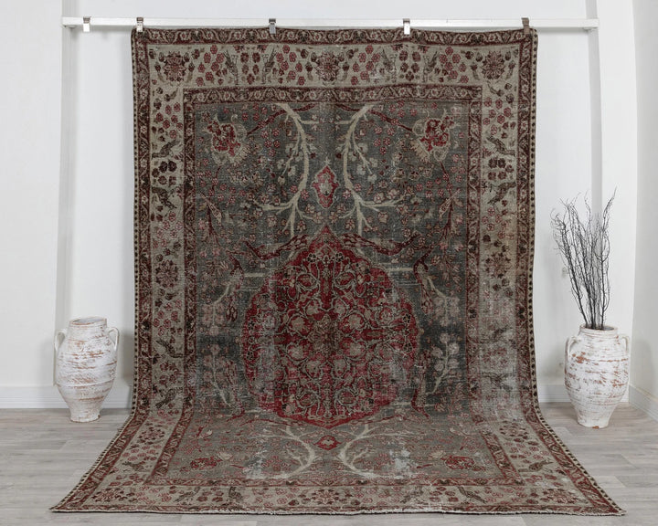 Beige Oushak Rug 7' 5" x 10' 6" | No. VR79128