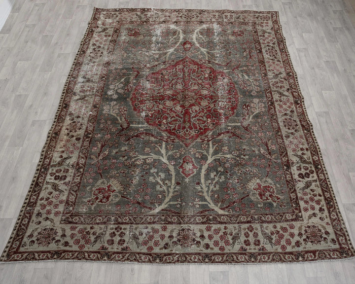 Beige Oushak Rug 7' 5" x 10' 6" | No. VR79128