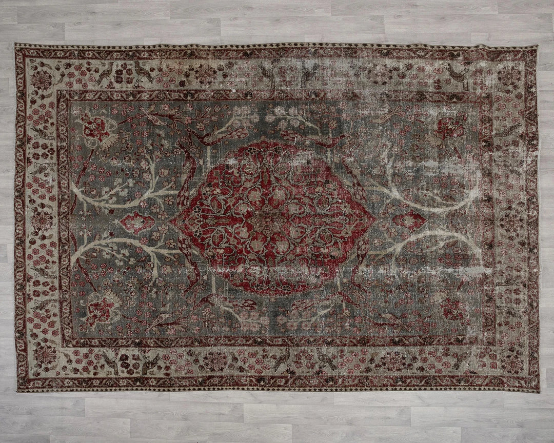 Beige Oushak Rug 7' 5" x 10' 6" | No. VR79128