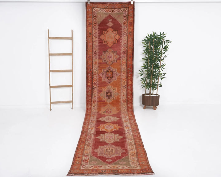 Multicolor Turkish Oushak Rug 2'11" x 13'1" Hand-Knotted | No. VR79134