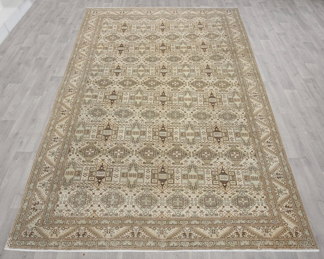Multicolor Turkish Oushak Rug 8' x 12' 3" Hand-Knotted view 9